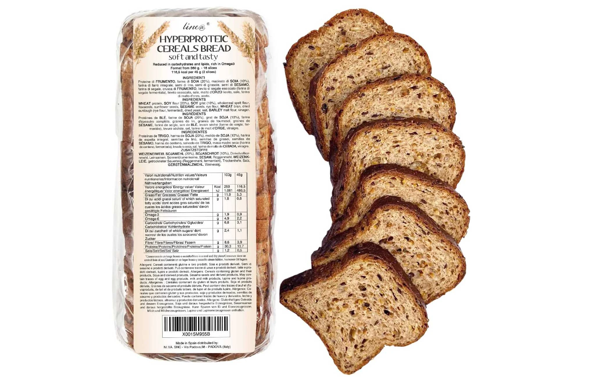 Pane proteico ai cereali Line@