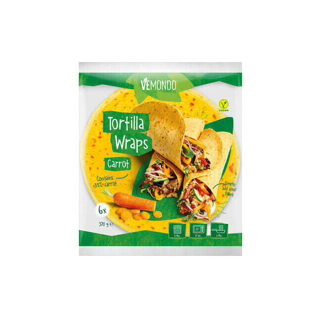 Vegan tortilla wraps carrot Vemondo