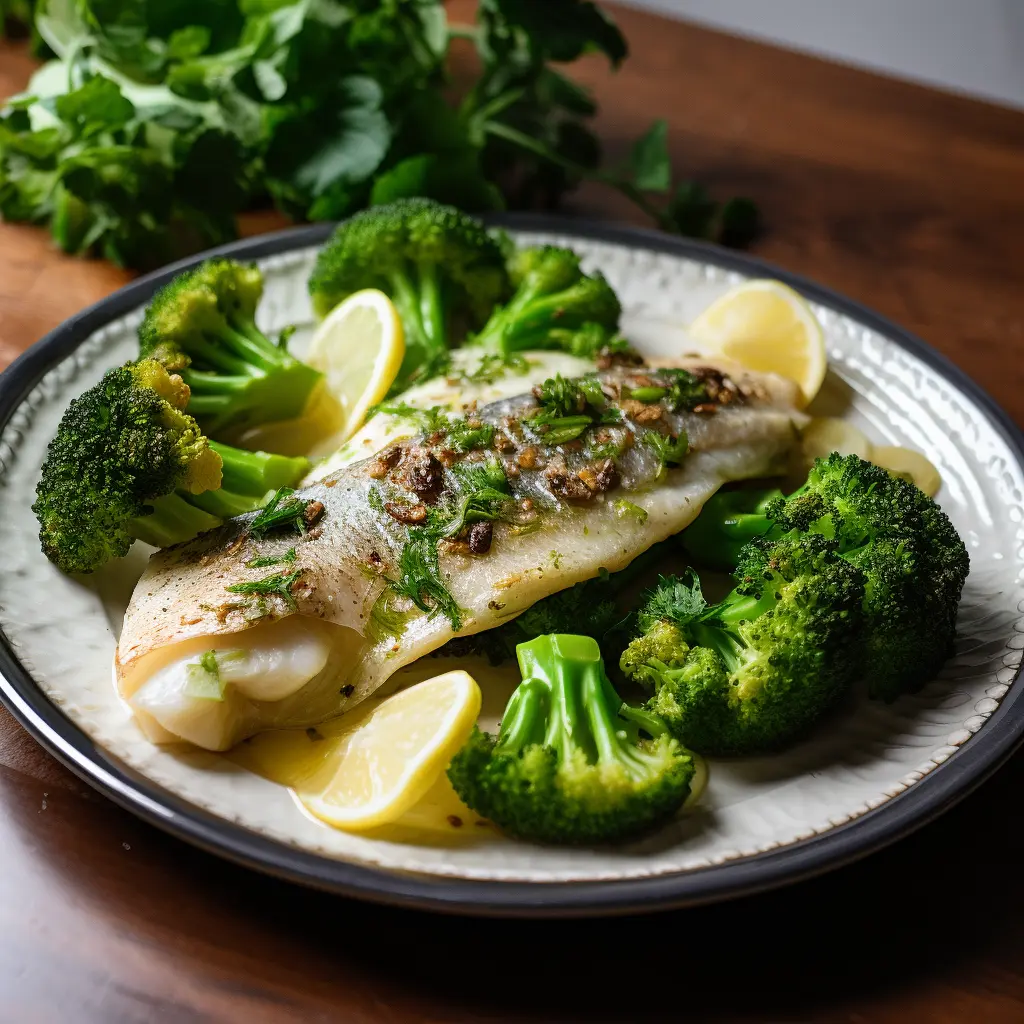 Branzino al Forno con Broccoli al Vapore