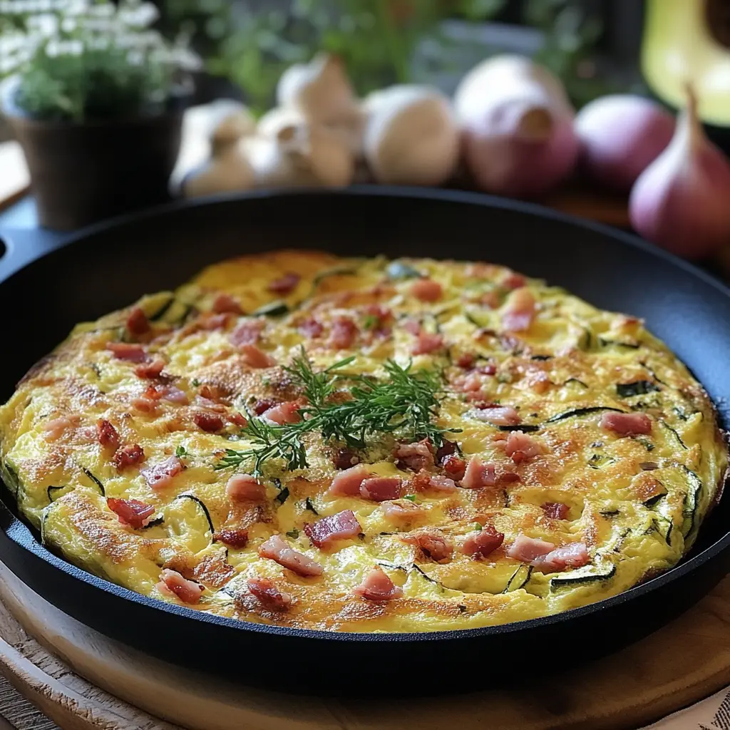 Frittata di Zucchine con Pancetta Croccante