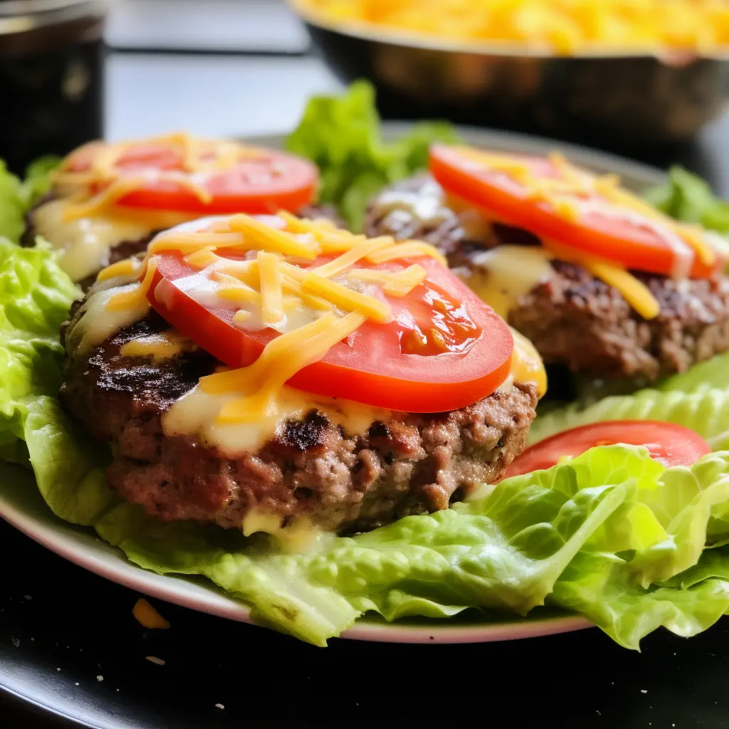 Hamburger di Manzo Senza Pane con Lattuga, Pomodoro e Formaggio Cheddar