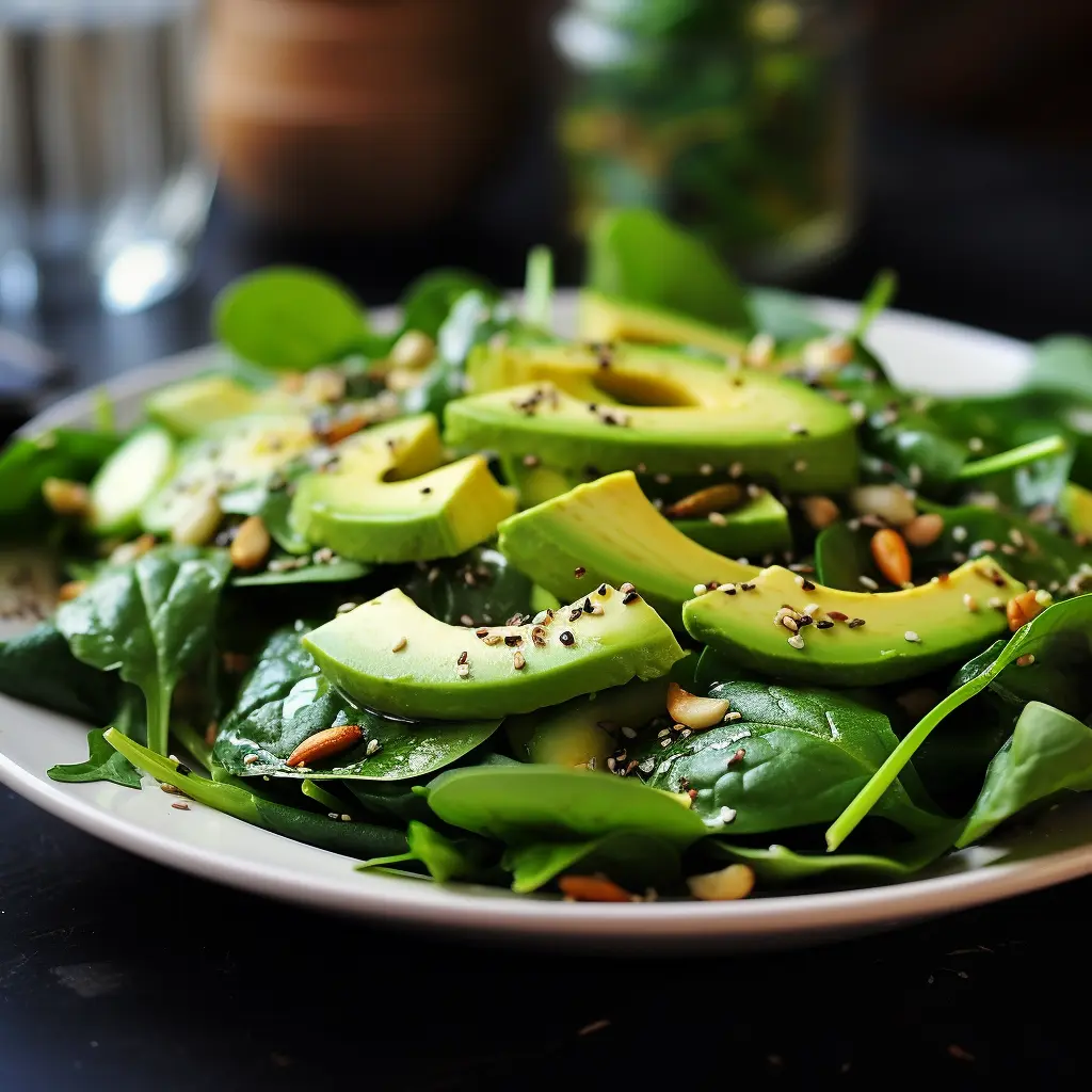 Insalata di Spinaci e Avocado con noci e formaggio feta