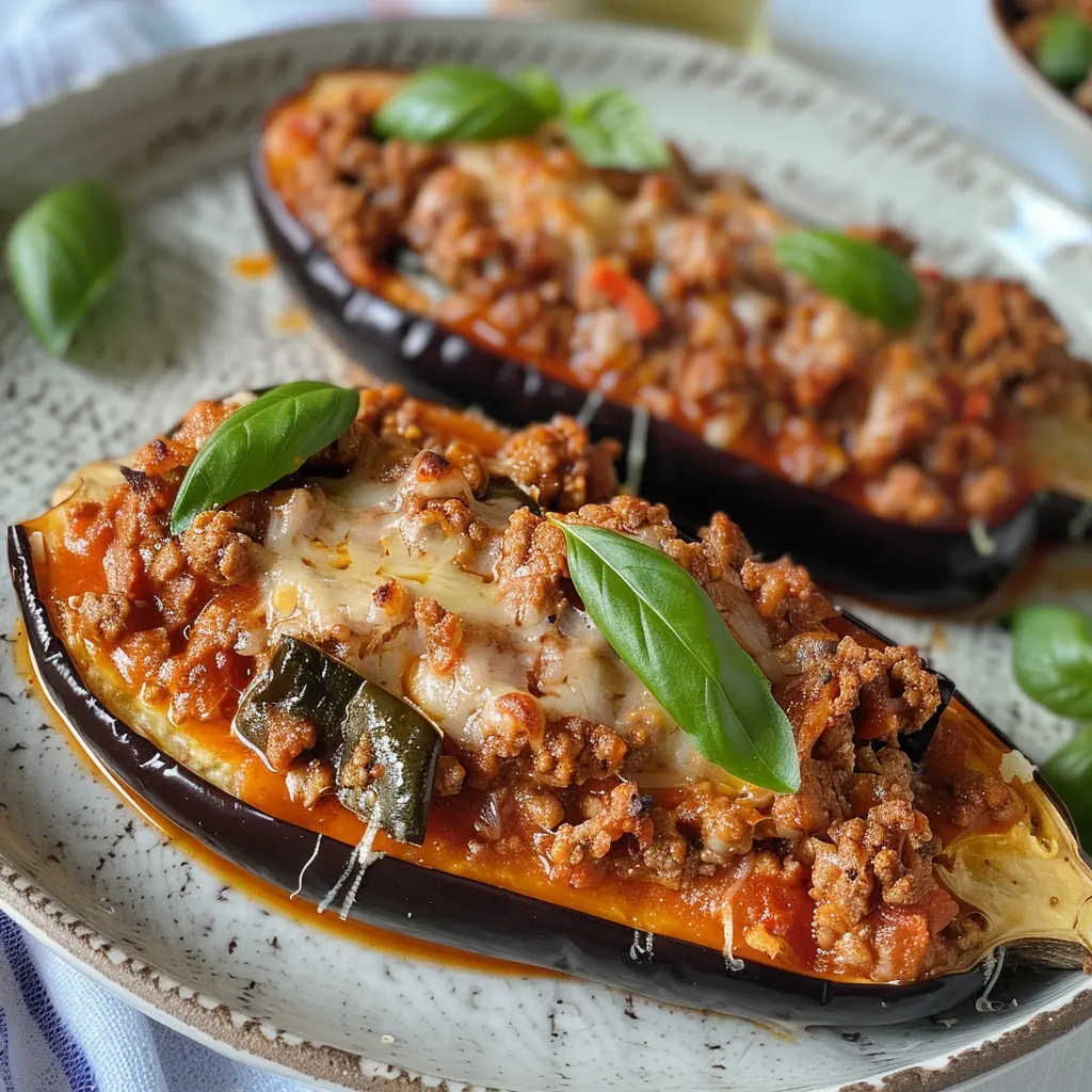 Melanzane Ripiene di Carne e Formaggio