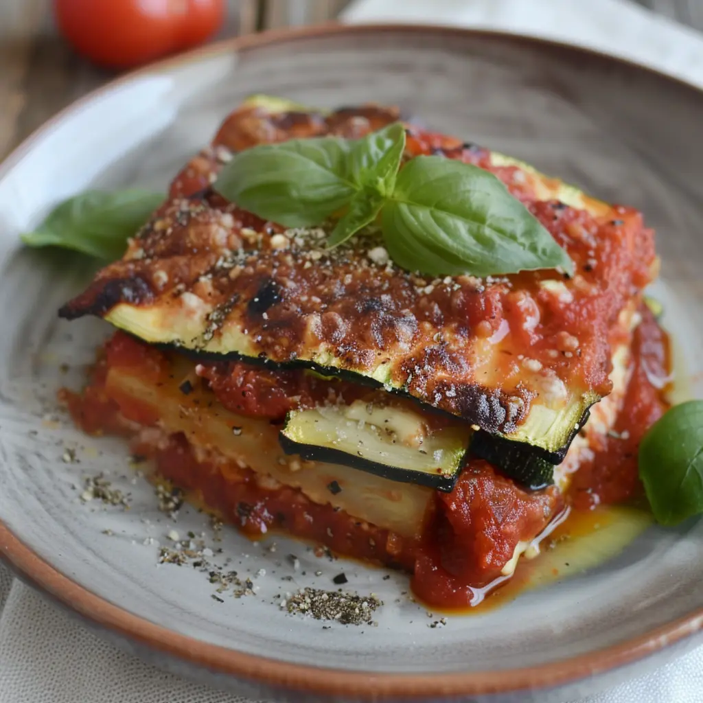 Parmigiana di Zucchine con Salsa di Pomodoro e Mozzarella