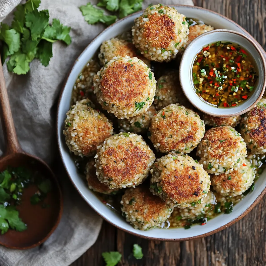 Polpette di Riso Konjac con Verdure e Salsa di Soia