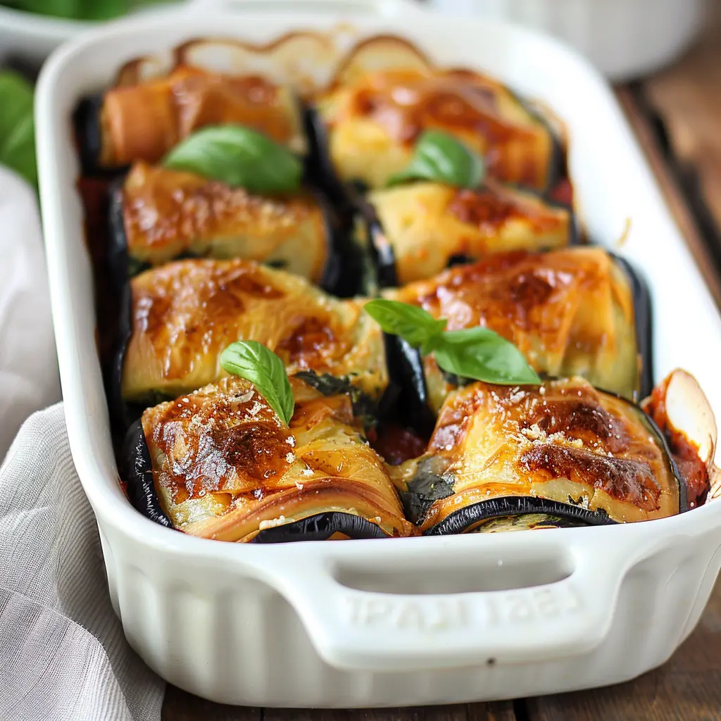 Rollatini di Melanzane con Ripieno di Ricotta e Spinaci