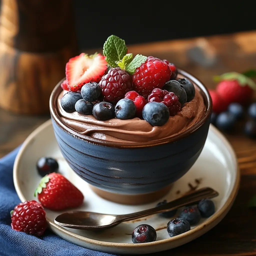 Vaschetta di Mousse al Cioccolato con Ricotta e Frutti di Bosco