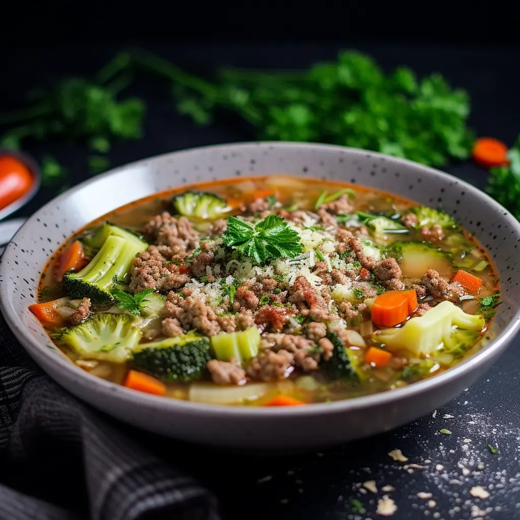 Zuppa di Verdure con Carne Macinata